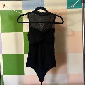Express black bodysuit top